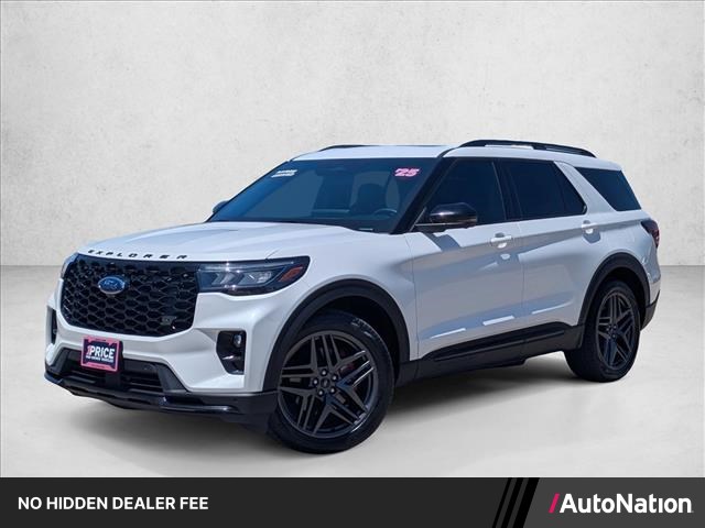 Star White Metallic Tri-Coat 2025 Ford Explorer SUV / Crossover All-Wheel Drive Automatic