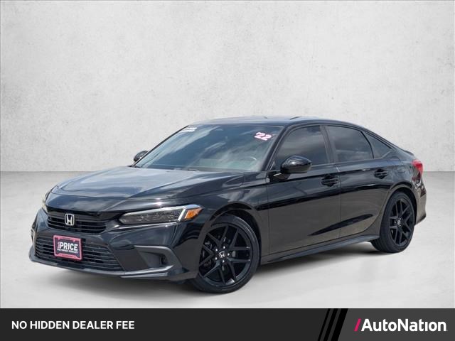 Crystal Black Pearl 2022 Honda Civic Sedan Front-Wheel Drive Automatic
