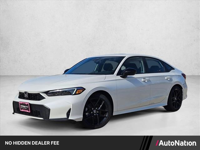 Platinum White Pearl 2026 Honda Civic Hybrid Sedan Front-Wheel Drive Continuously Variable Transmission
