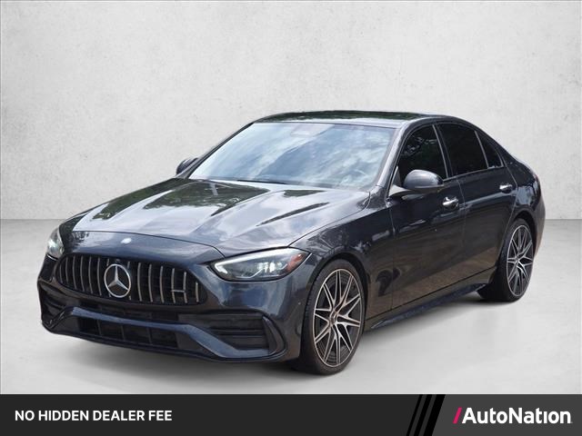Gray (Graphite Grey Metallic) 2024 Mercedes-Benz C-Class AMG C 43 4MATIC Sedan All-Wheel Drive Automatic