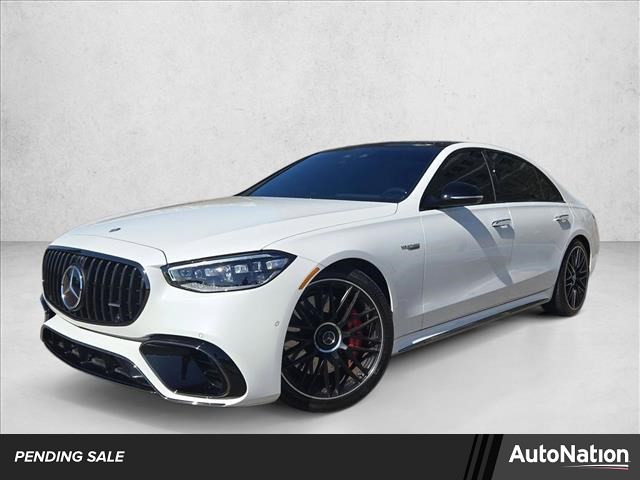 Manufaktur Moonlight White Metallic 2024 Mercedes-Benz S-Class AMG S 63 E Performance 4MATIC Sedan All-Wheel Drive Automatic