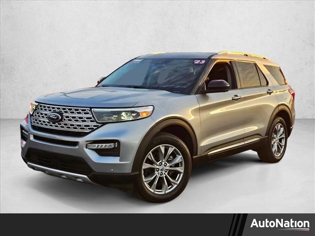 Iconic Silver Metallic 2023 Ford Explorer Limited AWD SUV / Crossover All-Wheel Drive Automatic