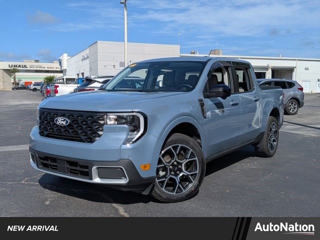 Blue (Azure Gray Metallic Tri-Coat) 2025 Ford Maverick Lariat SuperCrew AWD Pickup Truck All-Wheel Drive Automatic
