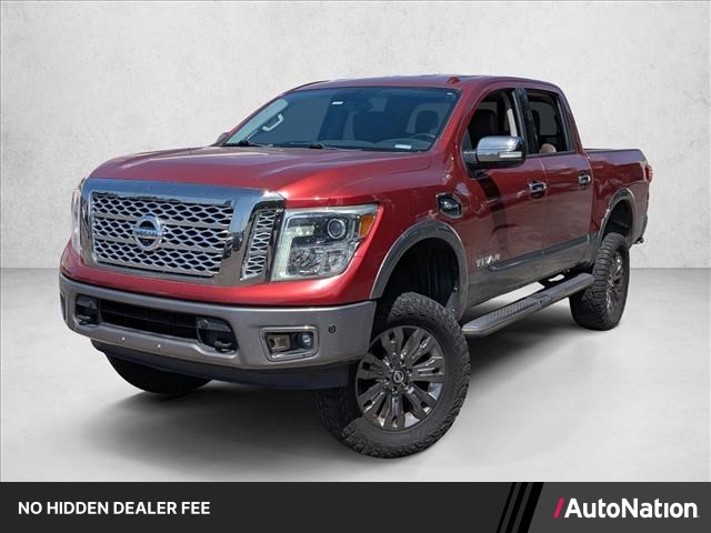 Cayenne Red 2017 Nissan Titan Platinum Reserve Crew Cab 4WD Pickup Truck Four-Wheel Drive Automatic