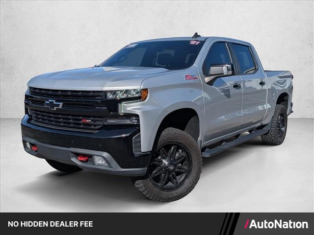 Silver Ice Metallic 2021 Chevrolet Silverado 1500 Pickup Truck Four-Wheel Drive Automatic