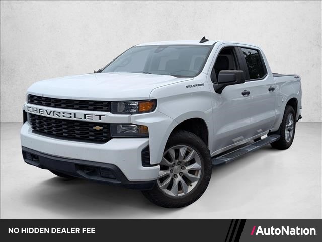 Summit White 2021 Chevrolet Silverado 1500 Custom Crew Cab 4WD Pickup Truck Four-Wheel Drive 6-Speed Automatic
