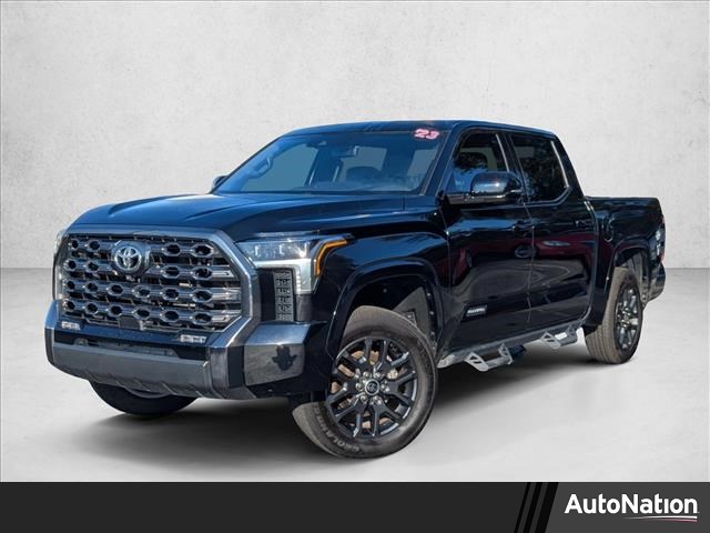 Midnight Black Metallic 2023 Toyota Tundra Platinum CrewMax Cab 4WD Pickup Truck Four-Wheel Drive Automatic