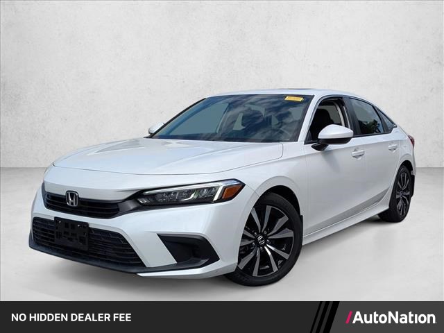 Platinum White Pearl 2022 Honda Civic EX FWD Sedan Front-Wheel Drive Automatic