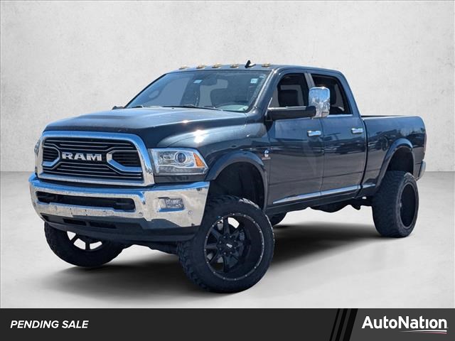 Gray (Maximum Steel Metallic Clearcoat) 2016 RAM 3500 Laramie Longhorn Crew Cab RWD Pickup Truck 4X2 6-Speed Automatic