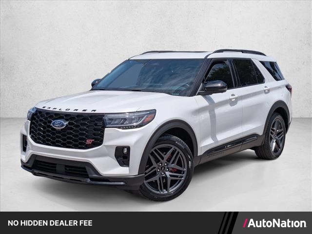 Star White Metallic Tri-Coat 2025 Ford Explorer SUV / Crossover All-Wheel Drive Automatic