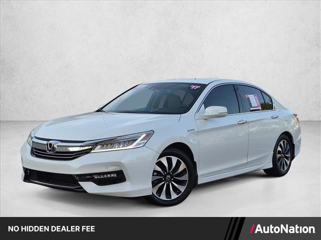 White 2017 Honda Accord Hybrid Sedan Front-Wheel Drive Automatic