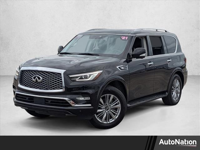 Black Obsidian 2021 INFINITI QX80 Luxe RWD SUV / Crossover Rear-Wheel Drive Automatic