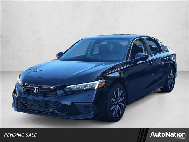 Crystal Black Pearl 2022 Honda Civic EX FWD Sedan Front-Wheel Drive Automatic