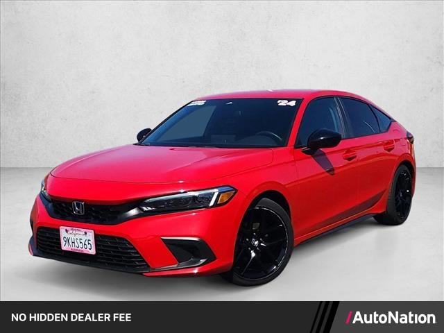 Red 2024 Honda Civic Hatchback Sport FWD Hatchback Front-Wheel Drive 6-Speed Manual