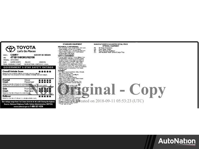 2019 Toyota Camry SE FWD