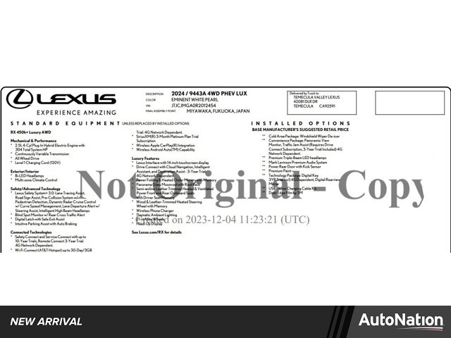 2024 Lexus RX Hybrid 450h+ Luxury AWD