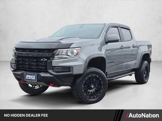 Gray (Satin Steel Metallic) 2021 Chevrolet Colorado ZR2 Crew Cab 4WD Pickup Truck Four-Wheel Drive 8-Speed Automatic