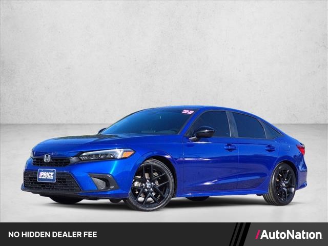 Blue 2022 Honda Civic Sport FWD Sedan Front-Wheel Drive Automatic