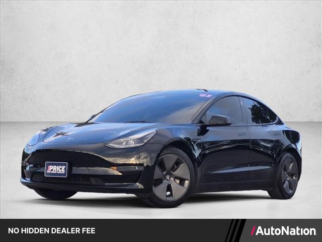 Solid Black 2023 Tesla Model 3 Sedan Rear-Wheel Drive Automatic
