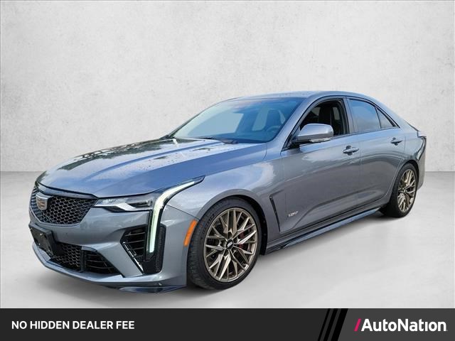 Gray (Satin Steel Metallic) 2022 Cadillac CT4-V Blackwing Sedan Rear-Wheel Drive Automatic