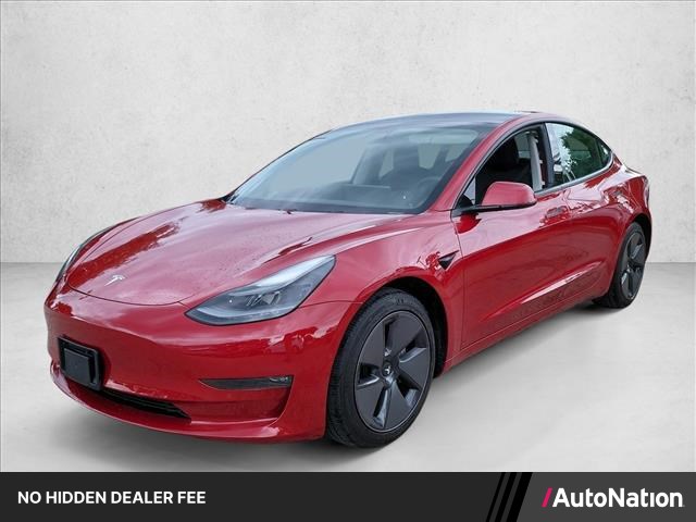 Red Multi-Coat 2021 Tesla Model 3 Sedan All-Wheel Drive Automatic