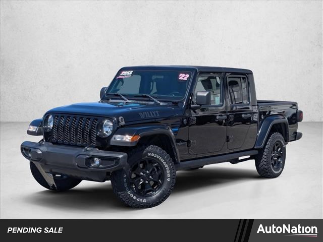 Black Clearcoat 2022 Jeep Gladiator Willys Crew Cab 4WD Pickup Truck Four-Wheel Drive 8-Speed Automatic