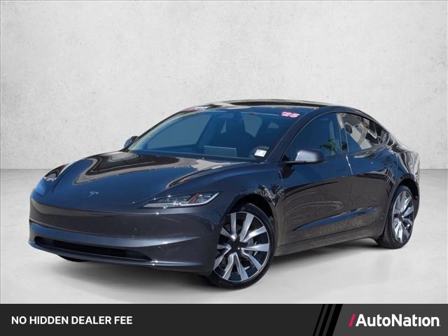 Gray (Stealth Grey) 2025 Tesla Model 3 Long Range RWD Sedan Rear-Wheel Drive Automatic