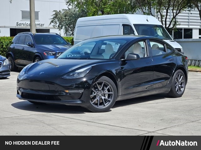 Solid Black 2023 Tesla Model 3 Sedan Rear-Wheel Drive Automatic