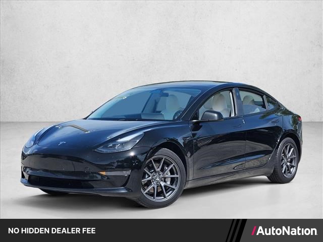 Solid Black 2023 Tesla Model 3 Sedan Rear-Wheel Drive Automatic