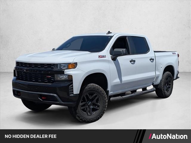 Summit White 2021 Chevrolet Silverado 1500 Custom Trail Boss Crew Cab 4WD Pickup Truck Four-Wheel Drive 6-Speed Automatic