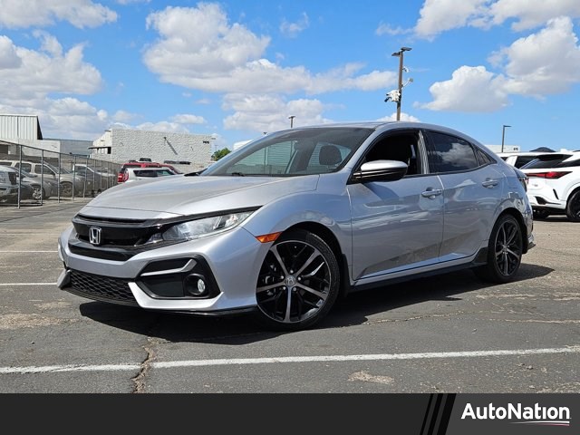 Silver/Gray 2020 Honda Civic Hatchback Sport FWD Hatchback Front-Wheel Drive Automatic