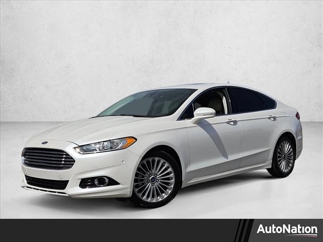 White Platinum Metallic Tri-Coat 2015 Ford Fusion Titanium Sedan Front-Wheel Drive 6-Speed Automatic