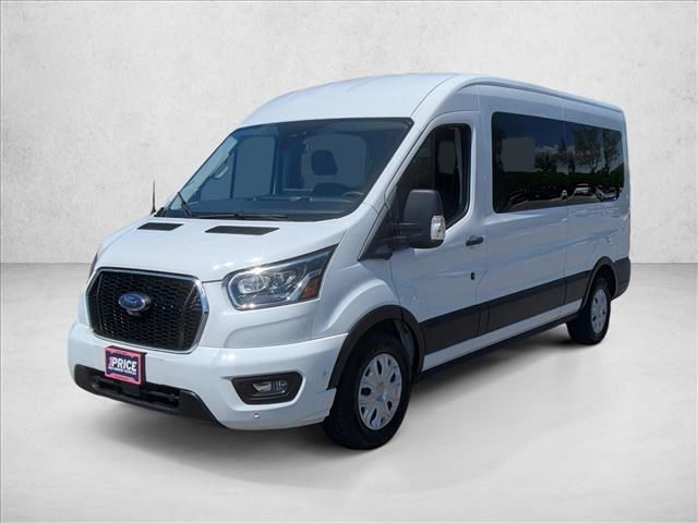 Oxford White 2023 Ford Transit Passenger 350 XLT Medium Roof LB RWD Van Rear-Wheel Drive Automatic