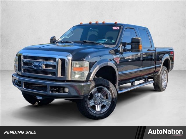Black 2008 Ford F-350 Super Duty FX4 Crew Cab Pickup Truck Four-Wheel Drive Automatic