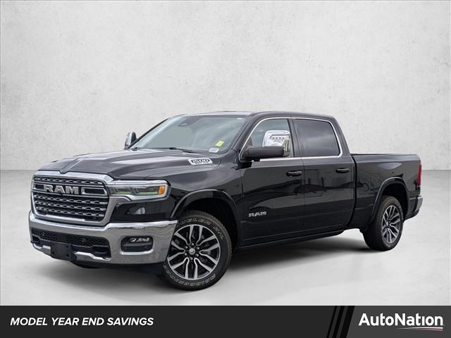Diamond Black Crystal Pearlcoat 2025 RAM 1500 Limited Longhorn Crew Cab 4WD Pickup Truck Four-Wheel Drive 8-Speed Automatic