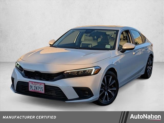 Platinum White Pearl 2024 Honda Civic Hatchback EX-L FWD Hatchback Front-Wheel Drive Continuously Variable Transmission