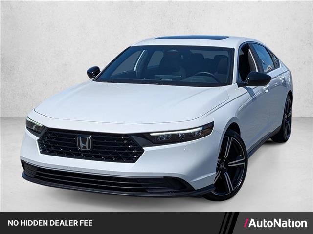 White 2024 Honda Accord Hybrid Sedan Front-Wheel Drive Automatic