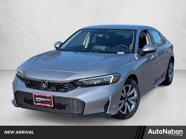 Solar Silver Metallic 2026 Honda Civic LX FWD Sedan Front-Wheel Drive Continuously Variable Transmission