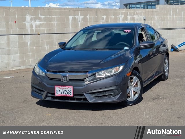 Gray 2017 Honda Civic LX Sedan Front-Wheel Drive Continuously Variable Transmission