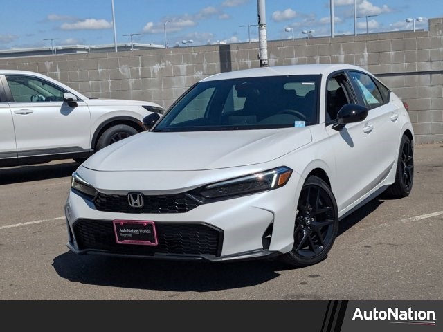 Platinum White Pearl 2026 Honda Civic Hatchback Sport FWD Hatchback Front-Wheel Drive Continuously Variable Transmission