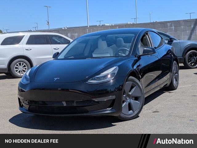 Black 2022 Tesla Model 3 Sedan Rear-Wheel Drive Automatic