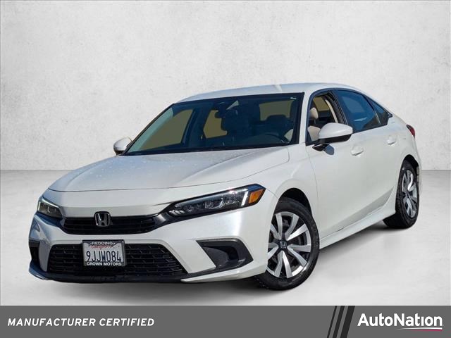 Platinum White Pearl 2024 Honda Civic LX FWD Sedan Front-Wheel Drive Continuously Variable Transmission