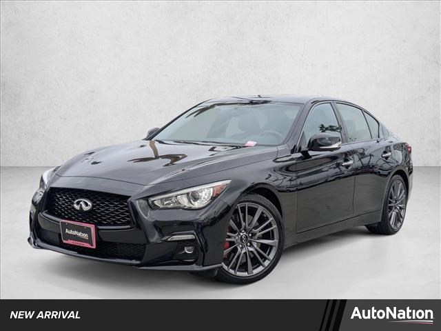 Midnight Black 2023 INFINITI Q50 Red Sport 400 RWD Sedan Rear-Wheel Drive Automatic