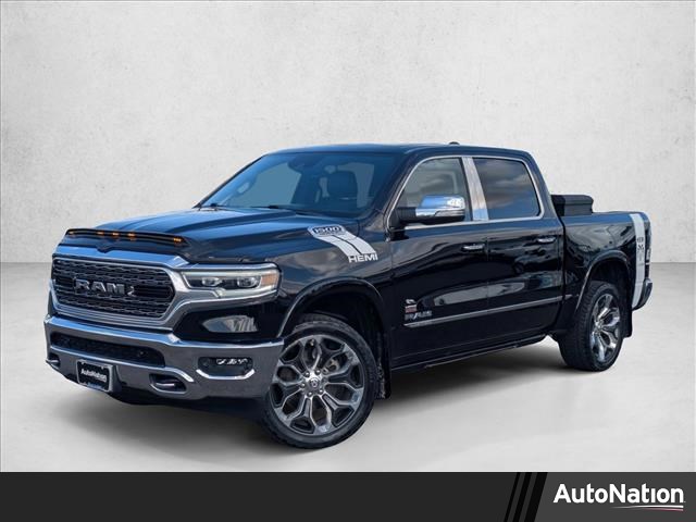 Diamond Black Crystal Pearlcoat 2022 RAM 1500 Limited Crew Cab 4WD Pickup Truck Four-Wheel Drive 8-Speed Automatic