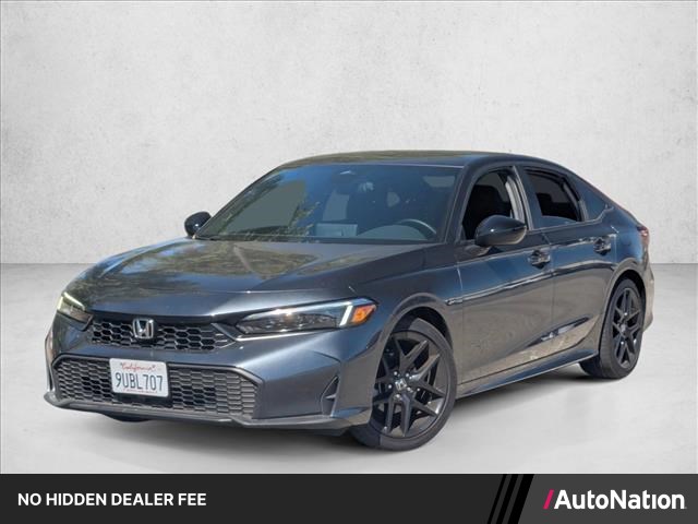Meteorite Gray Metallic 2025 Honda Civic Sedan Front-Wheel Drive Continuously Variable Transmission