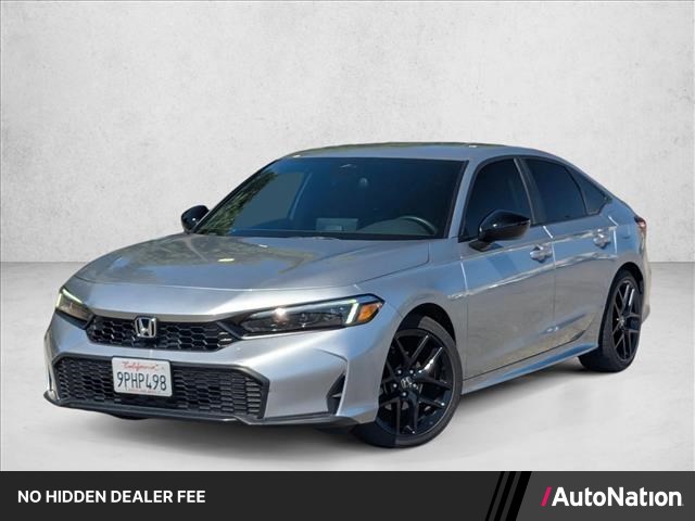 Solar Silver Metallic 2025 Honda Civic Sedan Front-Wheel Drive Continuously Variable Transmission