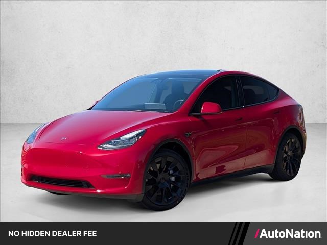Red Multi-Coat 2021 Tesla Model Y SUV / Crossover All-Wheel Drive Automatic