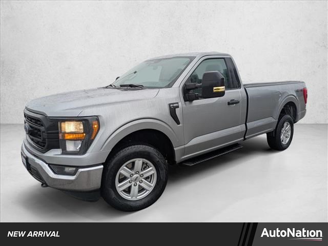 Silver 2023 Ford F-150 XL Regular Cab LB 4WD Pickup Truck Four-Wheel Drive Automatic