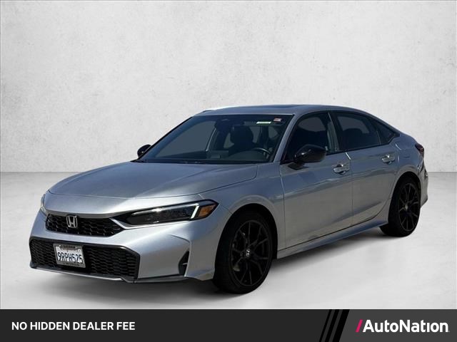 Solar Silver Metallic 2025 Honda Civic Hybrid Sedan Front-Wheel Drive Automatic