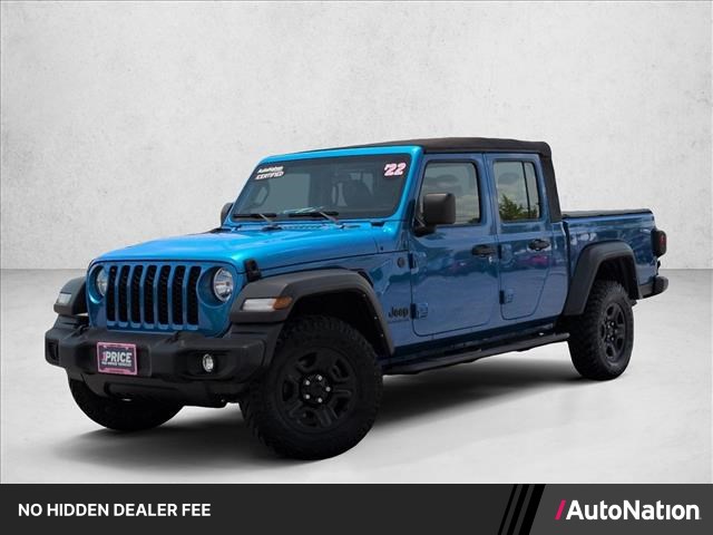 Hydro Blue Pearlcoat 2022 Jeep Gladiator Sport Crew Cab 4WD Pickup Truck Four-Wheel Drive 6-Speed Manual